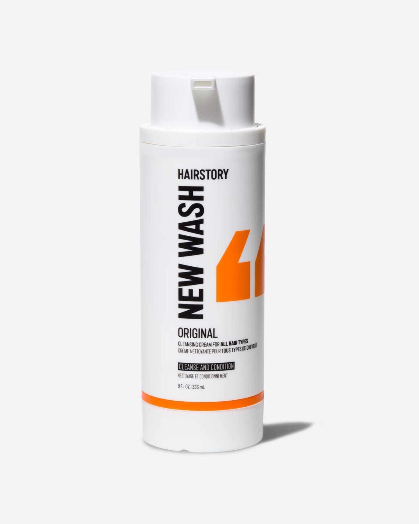 New Wash hair cleanser bottle for all hair types, 8 fl oz.