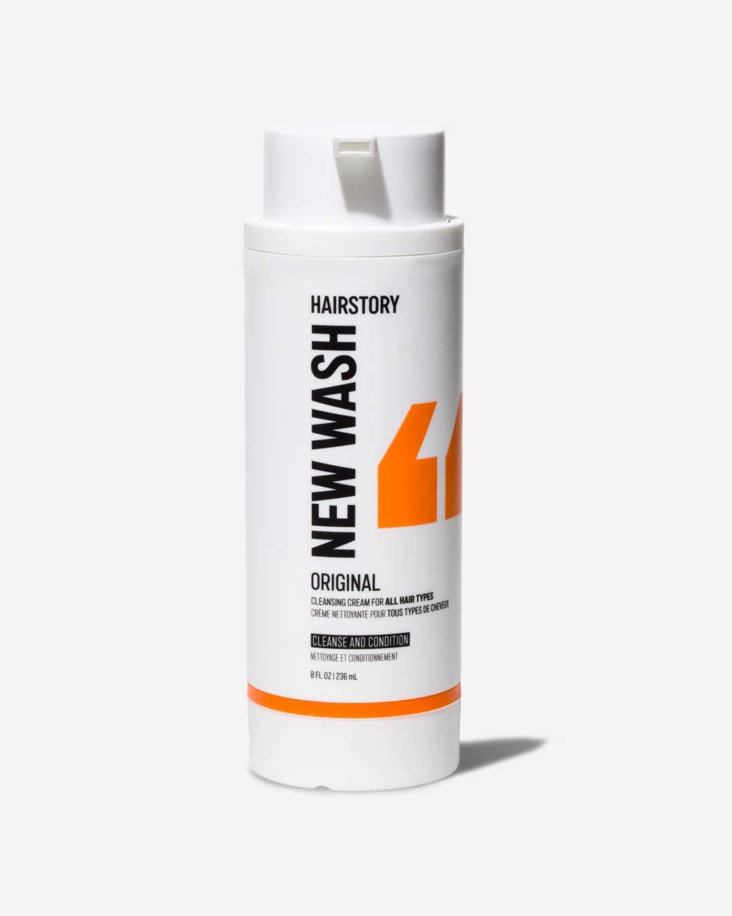 New Wash hair cleanser bottle for all hair types, 8 fl oz.