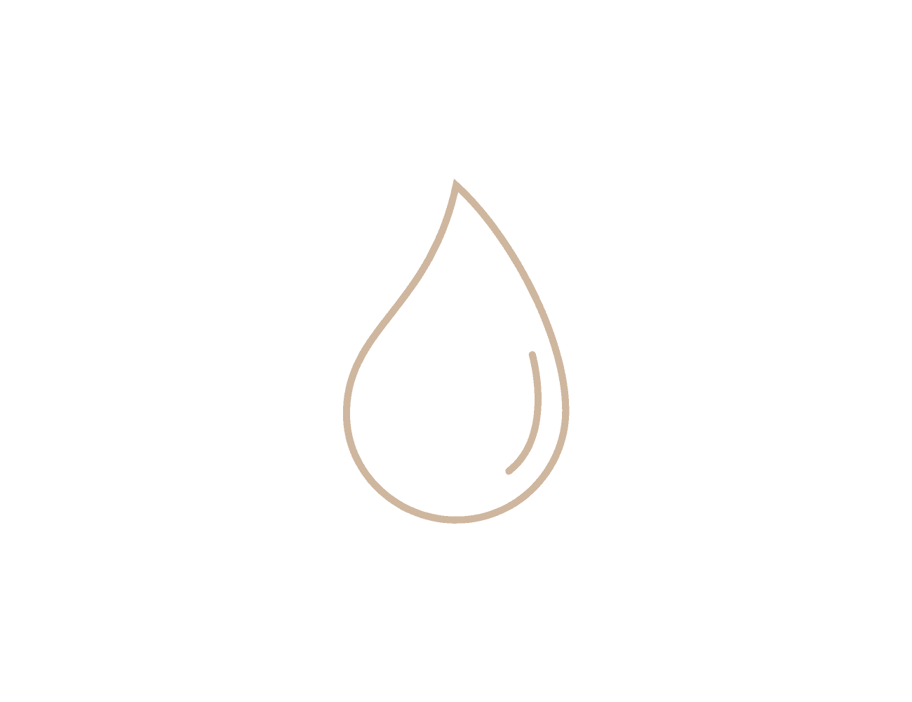 Water droplet icon on green background.